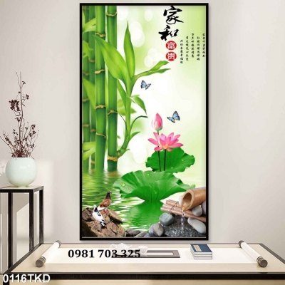 Tranh dán tường 3D, gạch tranh khổ đứng