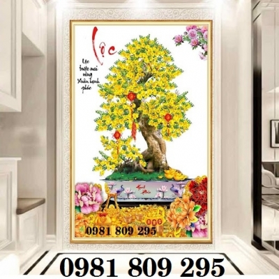 Tranh cây mai vàng - gạch tranh 3d