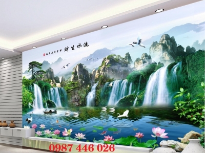 Gạch 3d tranh gạch thác nước HP82734