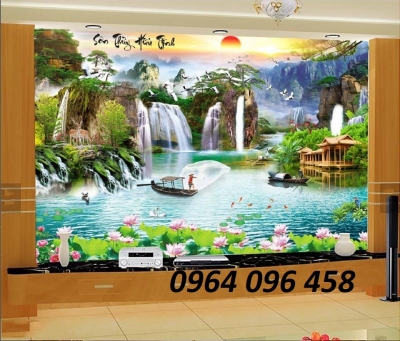 Mẫu tranh gạch 3d ốp tường phong thủy - MFD43