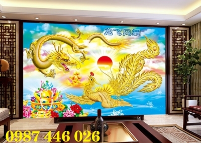 Tranh rồng phượng- gạch tranh 3d HP832