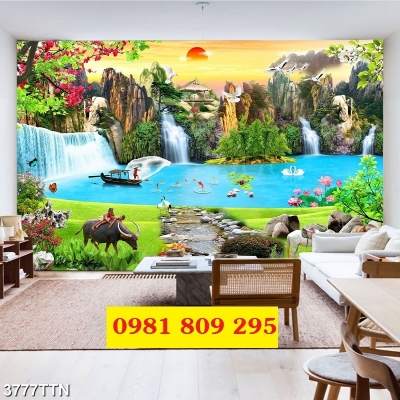 Gạch 3d , gạch ốp tường , tranh phong cảnh