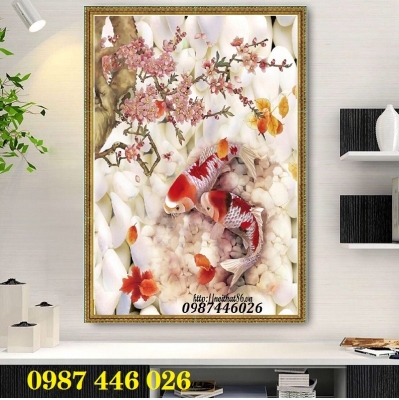 Gạch ốp tranh gạch cửu ngư quần hội