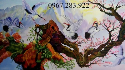 Tranh gạch phong thuỷ- Tranh chim Hạc