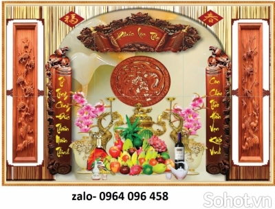 Tranh gạch 3d ốp tường phòng thờ - 32X