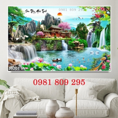 Gạch tranh phong thuỷ Tùng Hạc