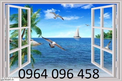 Tranh gạch ốp tường cửa sổ 3d - HCN43