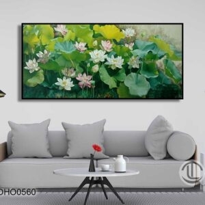 Gạch tranh 3D họa tiết hoa sen - hoa súng