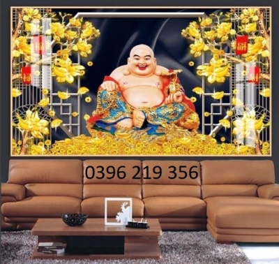 Tranh gạch 3d trang trí phòng khách phong thuỷ