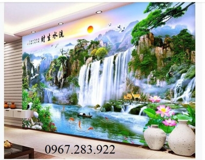 Tranh sơn thủy hữu tình gạch men 3d