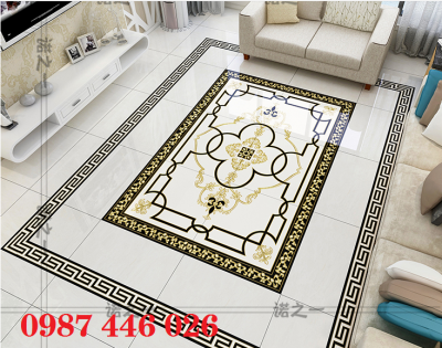 Thảm gạch khắc vàng cổ điển