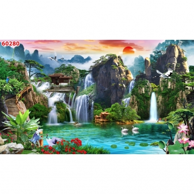 Tranh gạch 3d phong cảnh đồng quê - DCX779