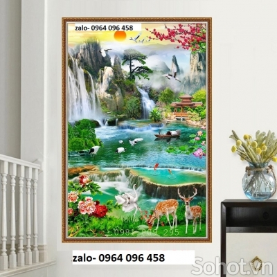 Tranh gạch 3d ốp tường khổ đứng - lXC43