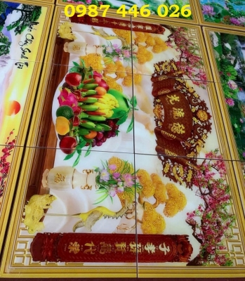 Tranh gạch men phòng thờ, ảnh thực tế