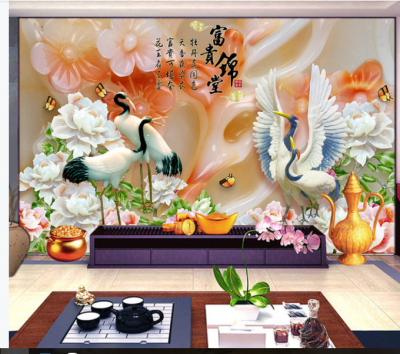 Tranh tùng hạc-gạch tranh 3D