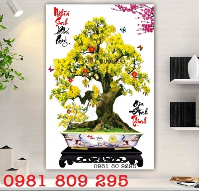 Gạch ốp tường 3d hoa mai chữ phúc