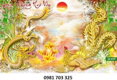 Tranh rồng phượng- gạch tranh ốp tường