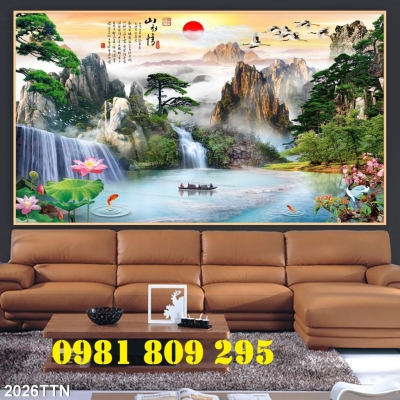 Tranh gạch thác nước , gạch 3d
