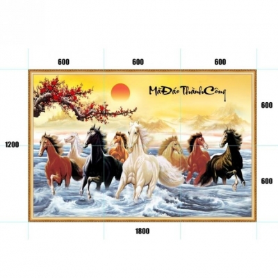 Gạch tranh 3D - mã đáo truy phong