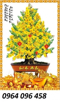 Tranh gạch cây mai 3d ốp tường - 78CVVA