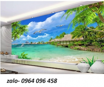 Tranh gạch 3d ốp tường phong cảnh biển - FGH89