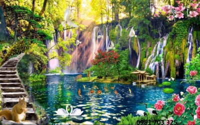Tranh gạch phong cảnh 3D ốp tường
