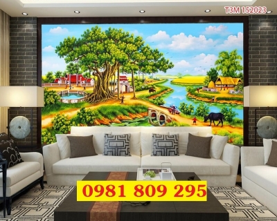 Tranh gạch men phong cảnh 3d đồng quê HP232