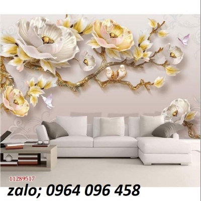 Tranh gạch 3d dán tường phòng khách - BVV65