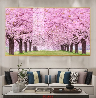 Gạch tranh hoa đào 3D dán tường