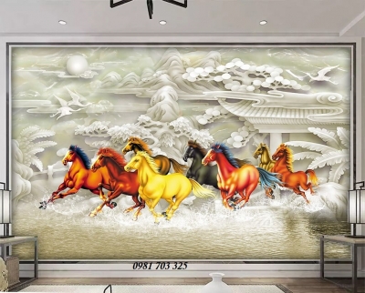 Tranh gạch 3D bát mã