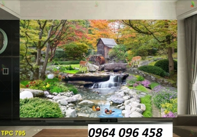 Mẫu tranh gạch 3d phòng khách - 555HD