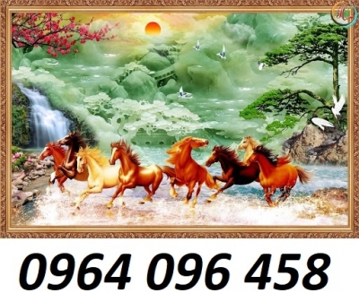 Tranh gạch 3d bát mã - KXDC744