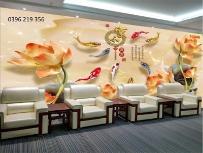 Tranh gạch 3d trang trí phòng khách- Tranh Cá
