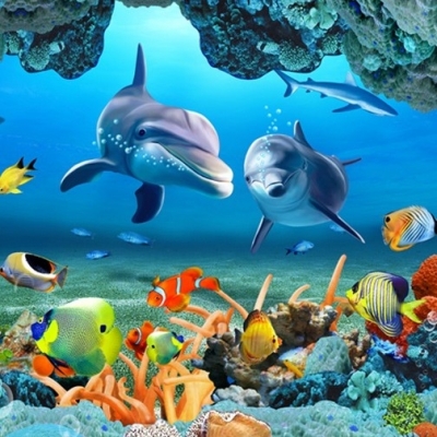 Tranh gạch cá heo 3d - GBNN95