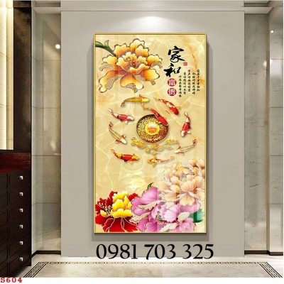 Tranh gạch cá chép 3D đẹp