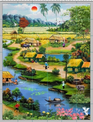 Gạch tranh in 3D - phong cảnh thiên nhiên