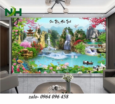 Tranh gạch 3d ốp tường phong cảnh đồng quê - NC444