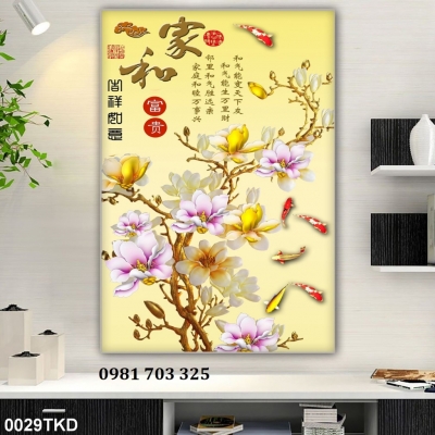 Tranh gạch 3D khổ đứng trí