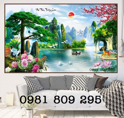 Gạch tranh 3d phong cảnh trang trí