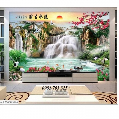 Gạch tranh đẹp thác nước