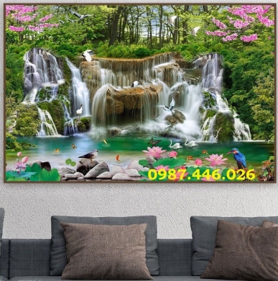 Gạch tranh thác nước 3d
