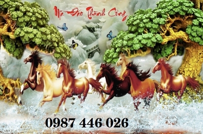 Tranh bát mã, gạch tranh ốp tường