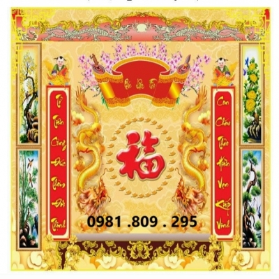 Tranh gạch ban thờ gia tiên HS92566