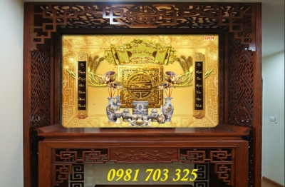 tranh 3D phòng thờ, gạch tranh 3D