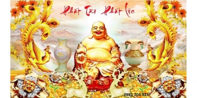 Gạch tranh 3D- tranh phật di lặc