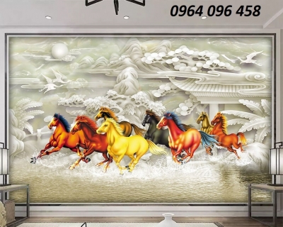 Tranh gạch 3d bát mã - SMCX44