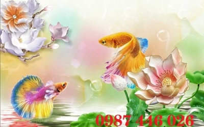 Tranh gạch men cá chép HP7233