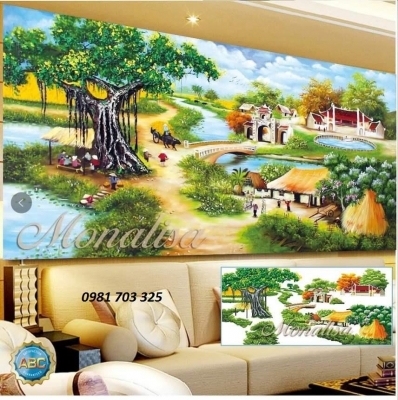 Tranh đồng quê 3D đẹp