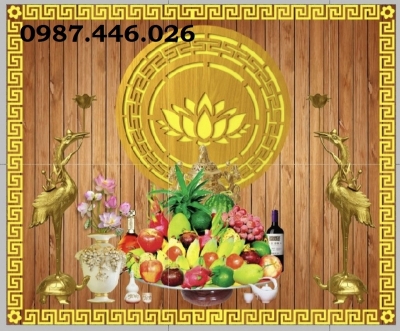 Gạch tranh ốp tường ban thờ, tranh gạch trang trí tường đẹp