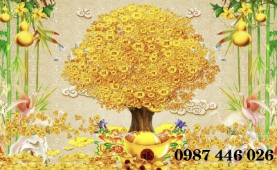 Tranh gạch men cây tiên tài lộc HP0833